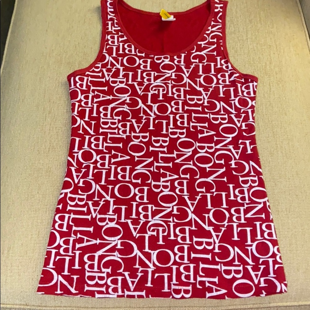 BILLABONG TANK RED WHITE PRINT TANK SLEEVELESS T- SHIRT VINTAGE